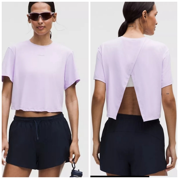 lululemon athletica Tops - New LULULEMON Relaxed Fit  Pace Crush Cross-Back Graphic T-Shirt Size Small